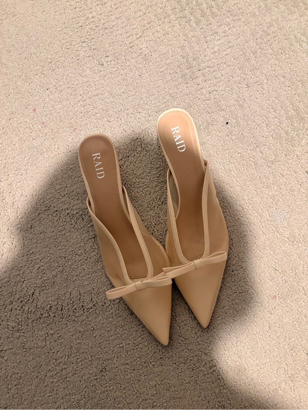 White mesh kitten heels